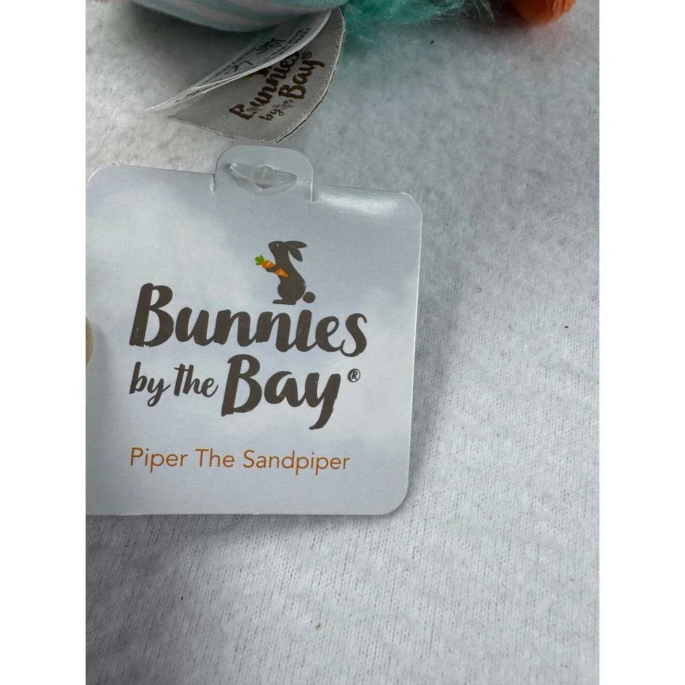 Bunnies by the Bay Piper The Sandpiper Plush NWT Teal Striped Bird